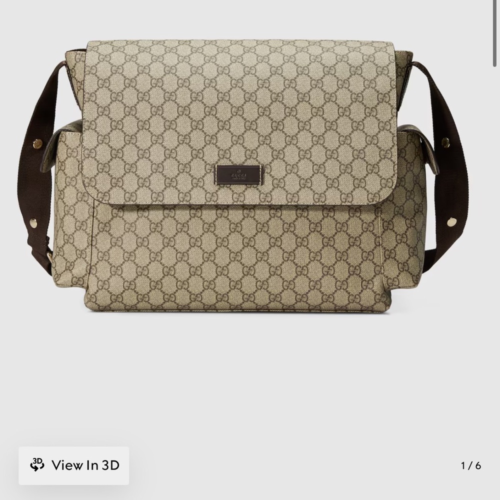 Gucci Beige and Dark Brown Men's Messenger Bag